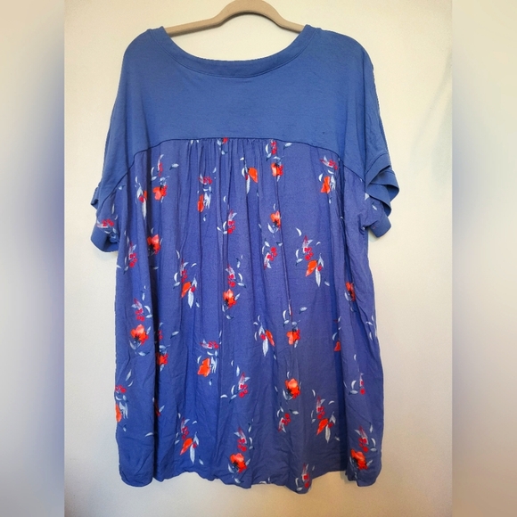 4 for $30 🌈 Ava & Viv hi low floral back short sleeve t-shirt size 4X - Picture 2 of 7